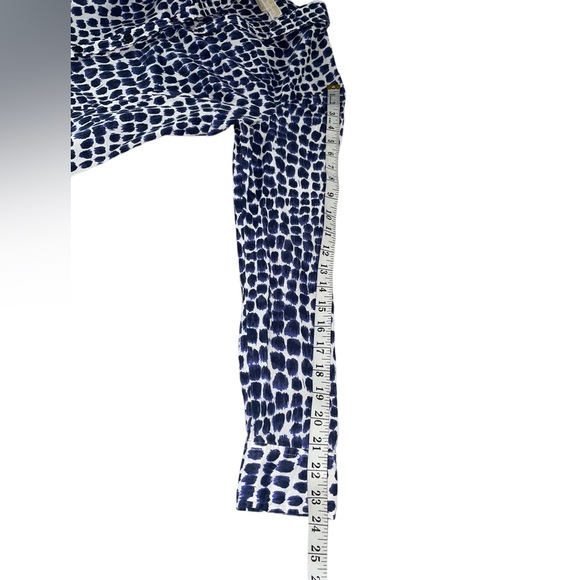 Michael Kors Navy Blue/White Button Top with Button Down or Roll up Sleeves - Picture 9 of 14